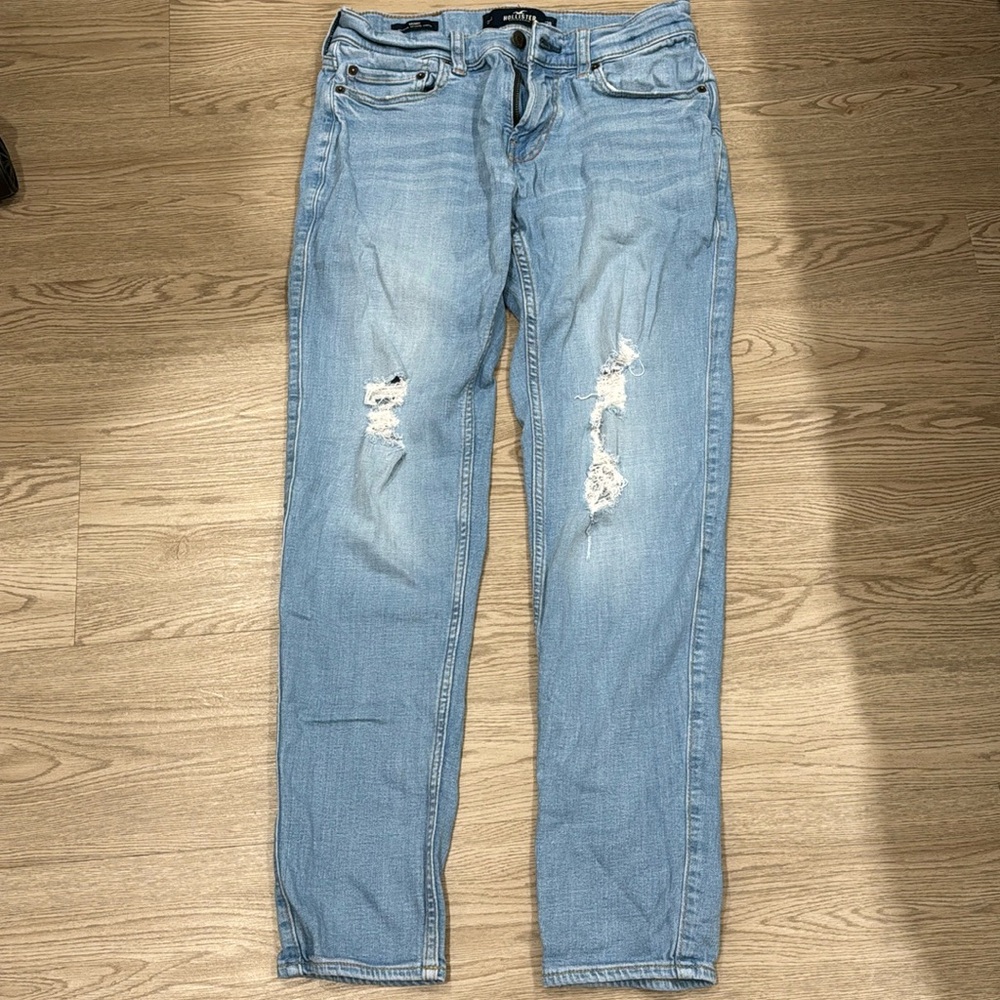 Hollister Skinny Light Blue Ripped Jeans W29 L30